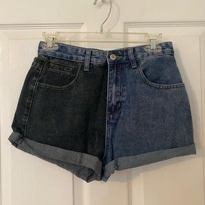 SHEIN denim two toned shorts